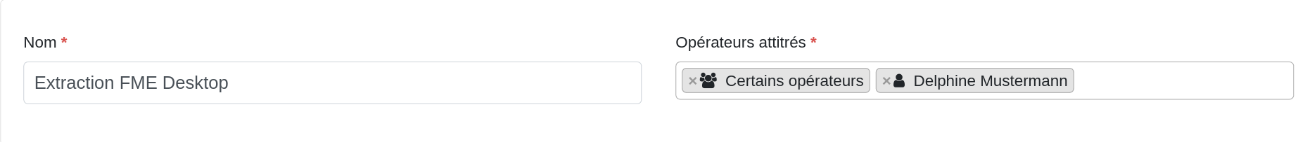 Processes parameters
