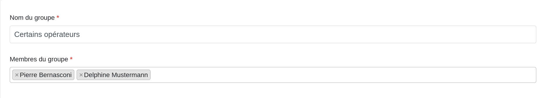 Users groups settings