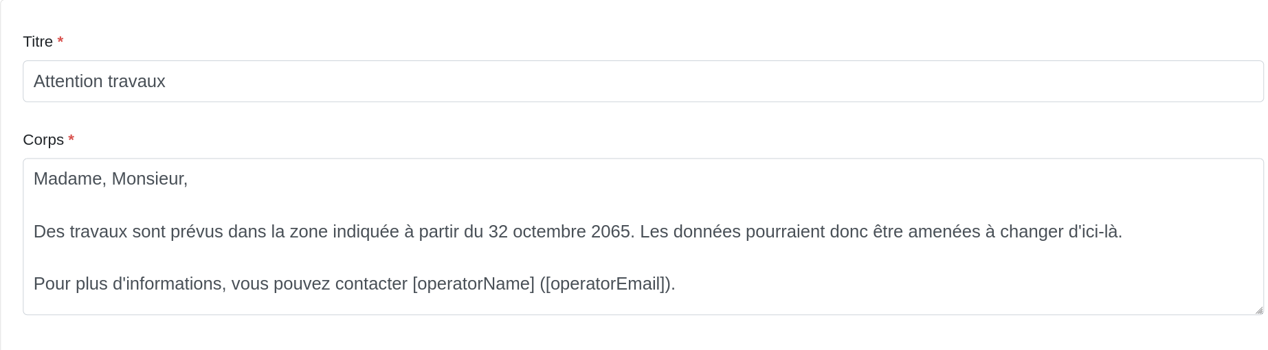 Validation tempalate details